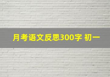 月考语文反思300字 初一